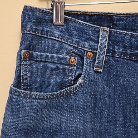 Levi's Men's 469 Loose Fit Jean Shorts 90s Size 33 Ling Inseam 12" Medium Wash - Picture 5 of 15